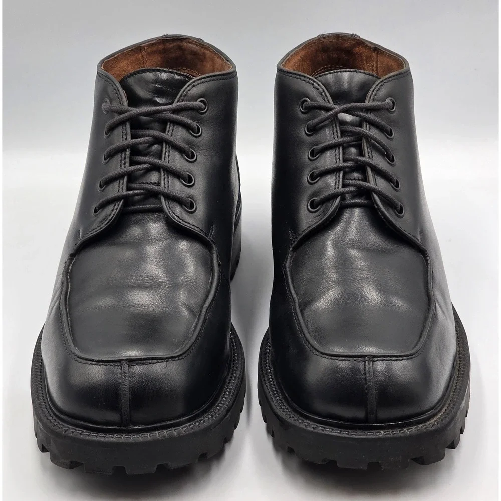 Kenneth Cole Vintage Black Leather Lace Up Ankle Boots‎ Mens 11.5 D